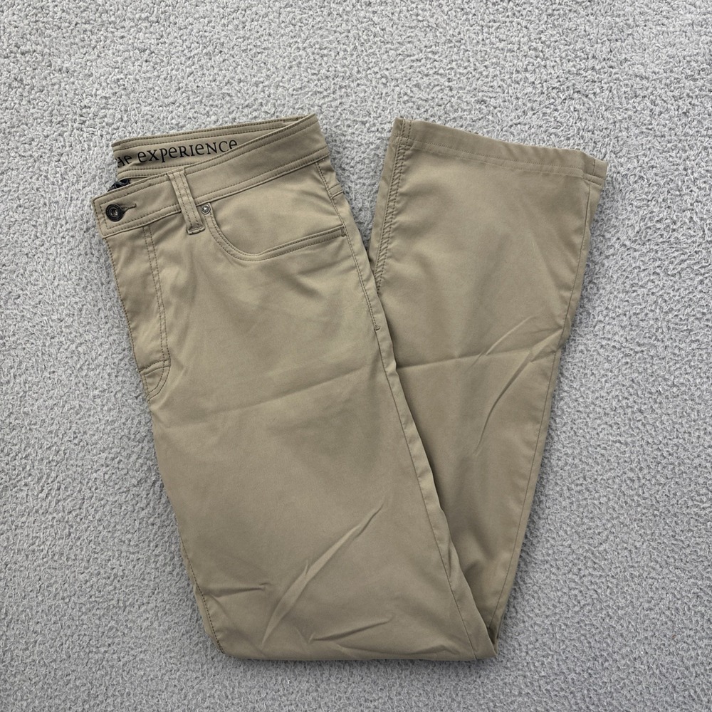 Prana Brion Slim Fit Pants Taupe Nylon Outdoor Hiking Performance Men 35 x 29.5